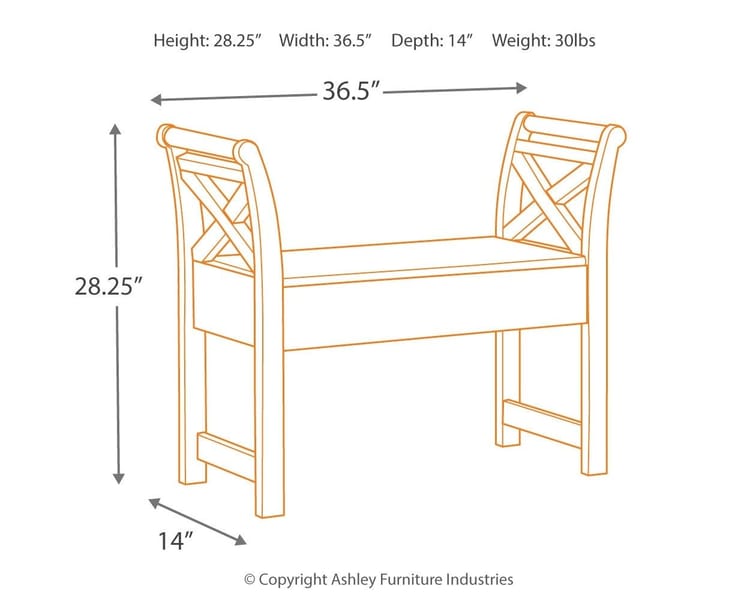 Ashley Living Room Accent Bench A4000035