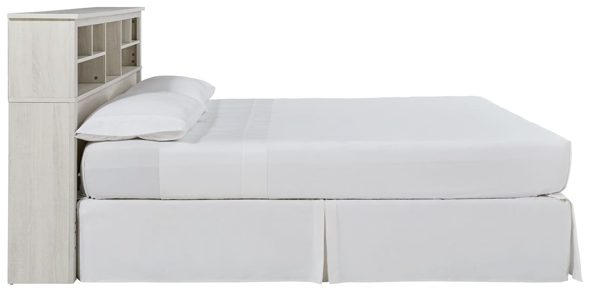 Ashley Bedroom Queen Bookcase Headboard with Bolt on Bed Frame B067-65-B100-66