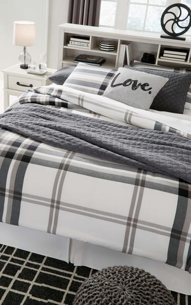 Ashley Bedroom King Bookcase Headboard with Bolt on Bed Frame B067-69-B100-66