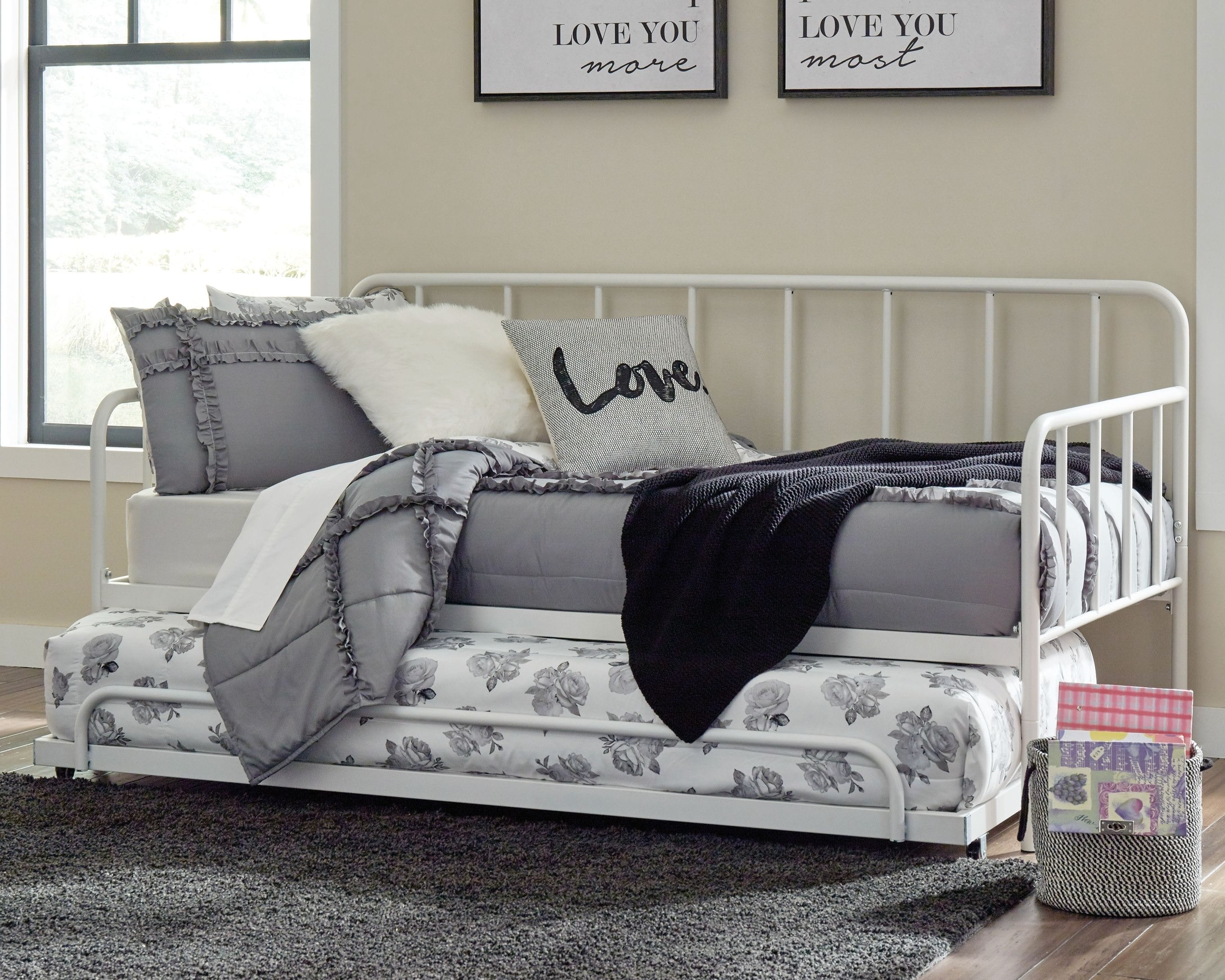 Ashley Bedroom Twin Metal Day Bed with Trundle B076-280-260