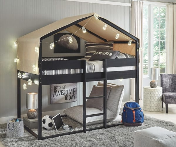 Ashley Bedroom Twin over Twin House Loft Bed B082-156F-156P-156S