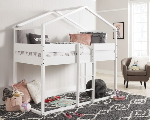 Ashley Bedroom Twin over Twin House Loft Bed B082-256F-256P-256S
