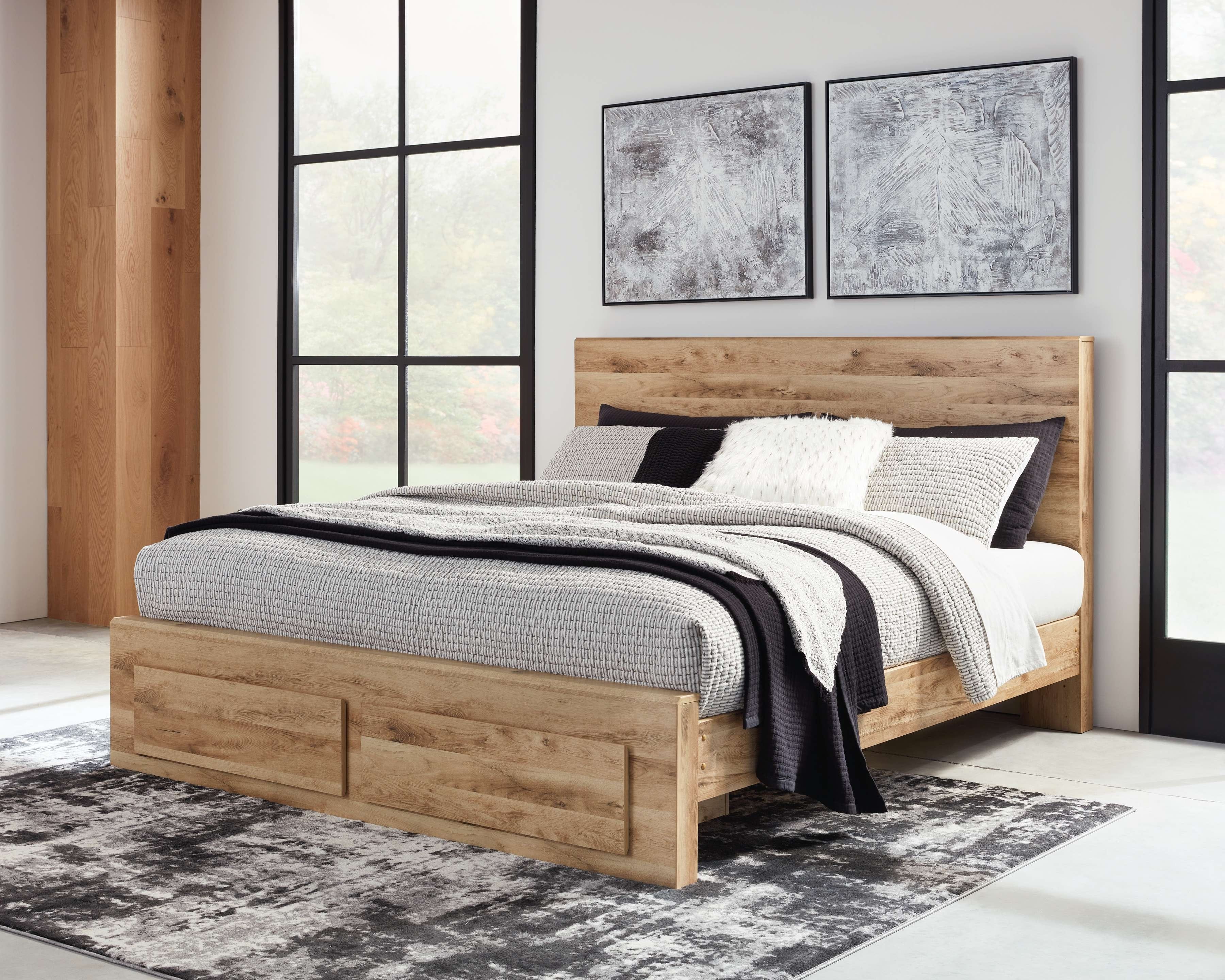 Ashley Bedroom King Panel Bed with Footboard Storage B1050-58-56S-95-B100-14