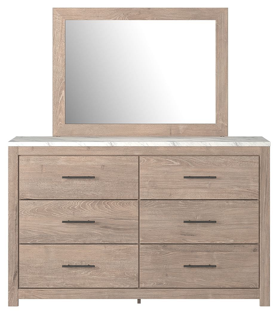 Senniberg 6 Piece King Panel Bedroom - Light Brown/White Senniberg 6 Piece King Panel Bedroom - Light Brown/White