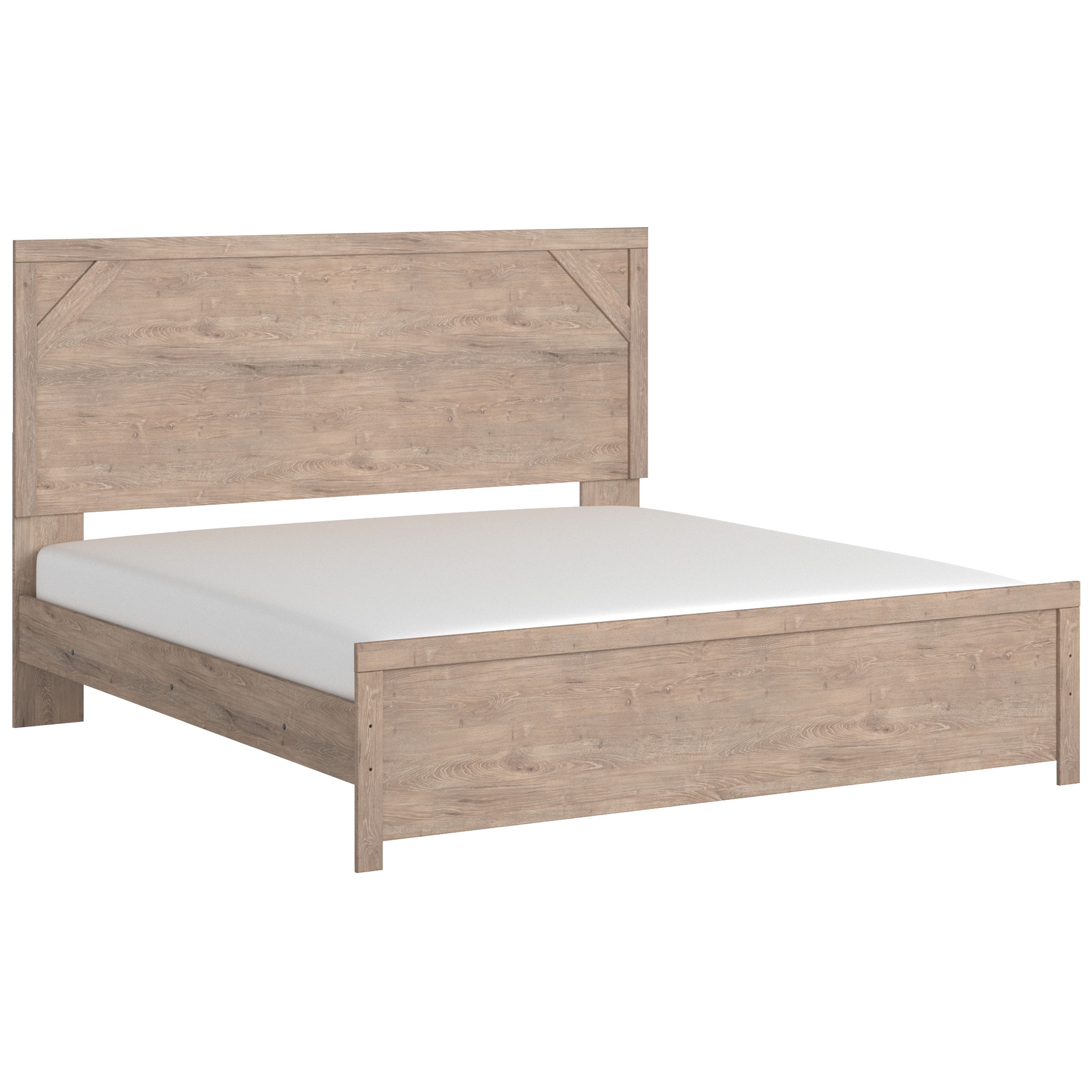 Senniberg 5 Piece Queen Panel Bedroom - Light Brown/White