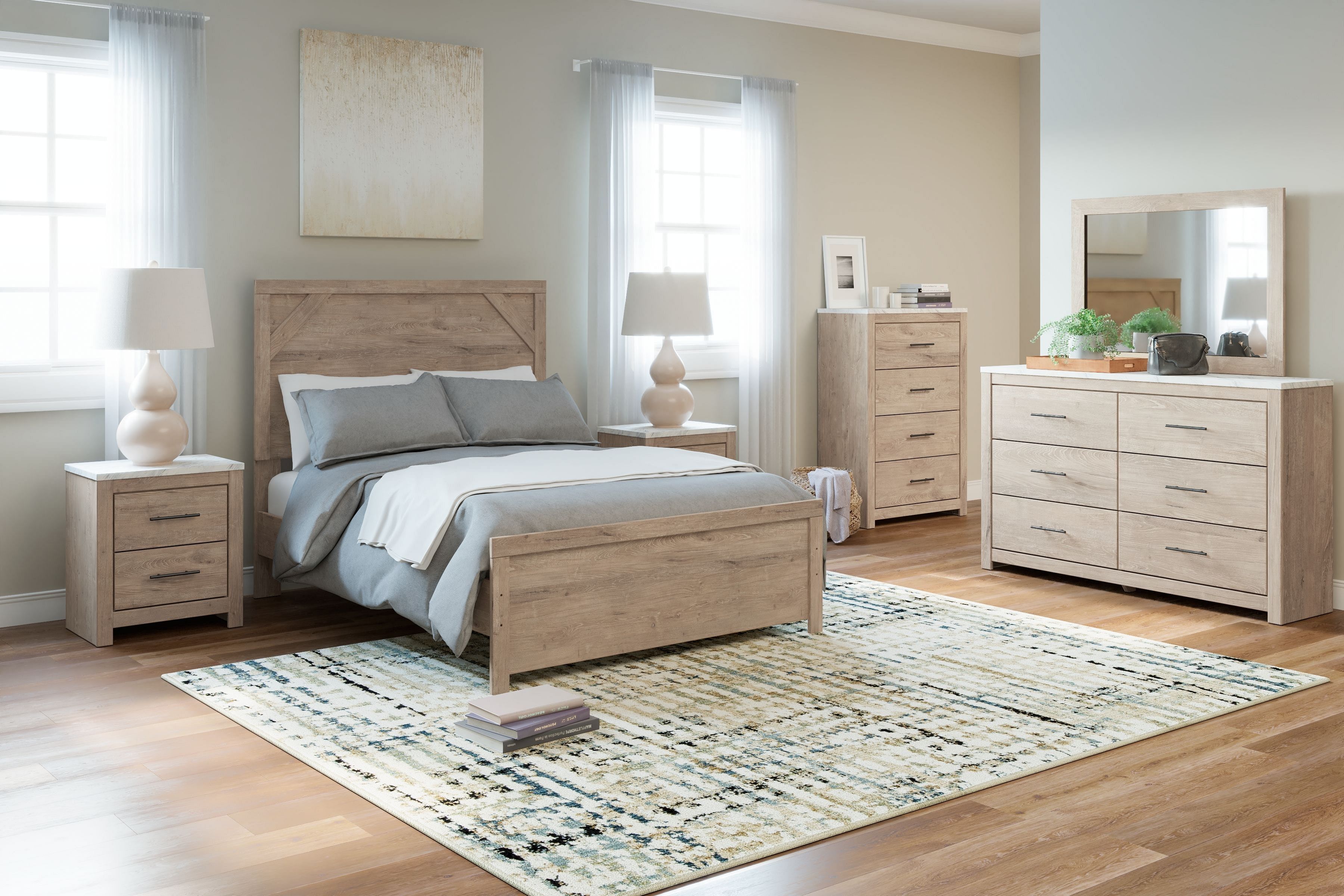 Ashley Bedroom 6 Piece Full Panel Bed Set B1191-31-36-55-86-92-2