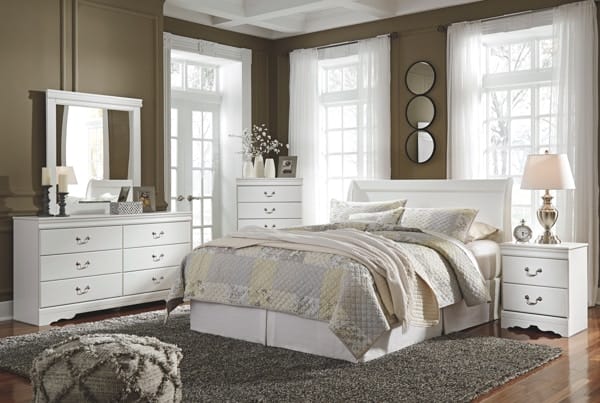 Ashley Bedroom Queen Sleigh Headboard with Bolt on Bed Frame B129-77-B100-31