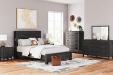 Queen Panel Bookcase Bed Set