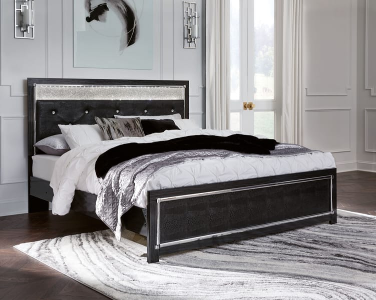 Ashley Bedroom King Upholstered Glitter Panel Bed B1420-158-56-97