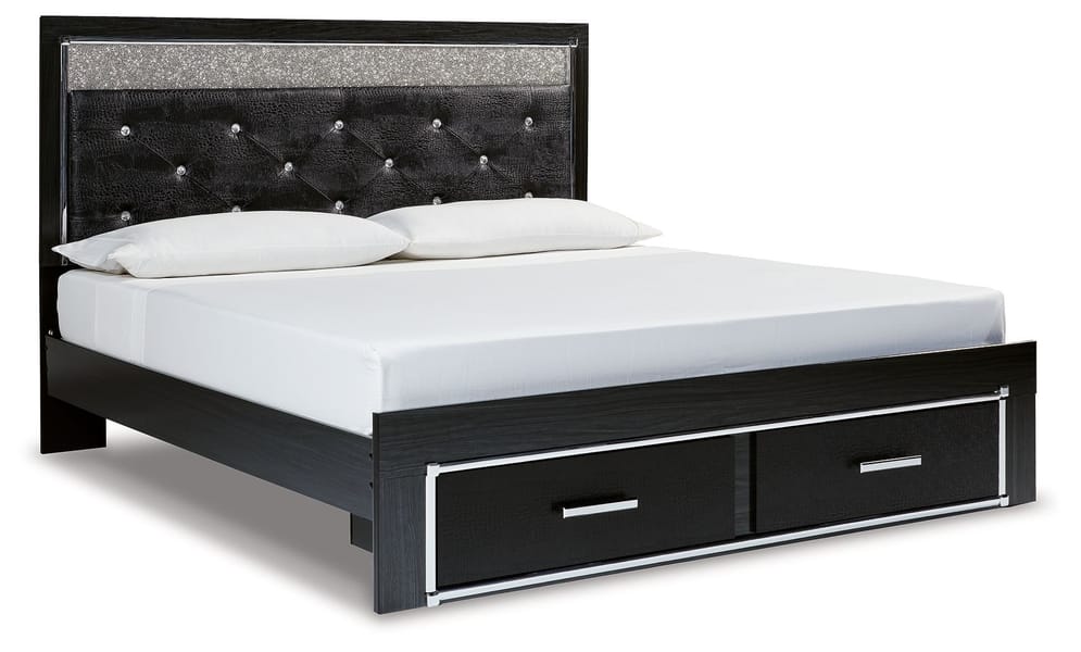 Ashley Bedroom King Upholstered Glitter Panel Storage Bed B1420-158-56S-97