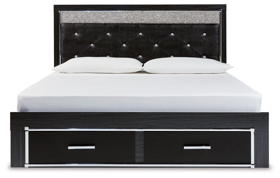 Ashley Bedroom King Upholstered Glitter Panel Storage Bed B1420-158-56S-97