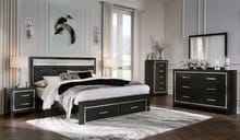 Ashley Bedroom 6 Piece Queen Upholstered Glitter Panel Storage Bed Set B1420-31-36-46-157-54S-96