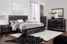 Ashley Bedroom 7 Piece King Upholstered Storage Panel Bed Set B1420-31-36-46-58-56S-95-B100-14