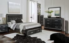 Ashley Bedroom 7 Piece Queen Upholstered Storage Panel Bed Set B1420-31-36-57-54S-96-92-2