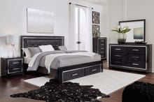 Ashley Bedroom 8 Piece King Upholstered Storage Panel Bed Set B1420-31-36-58-56S-95-B100-14-92-2