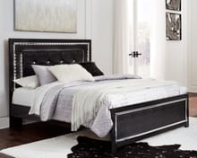 Ashley Bedroom Queen Upholstered Panel Bed, Roll Slats B1420-57-54-95-B100-13