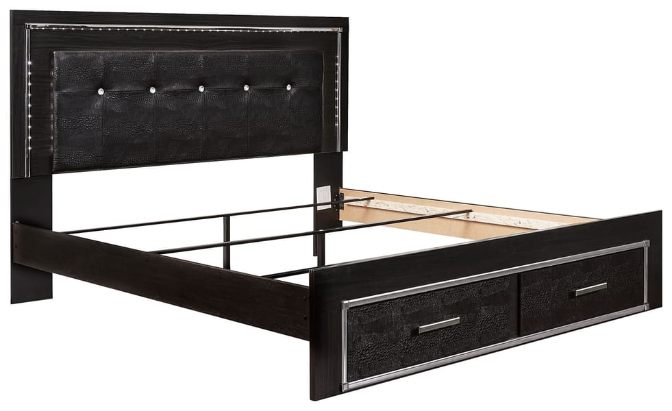 Ashley Bedroom King Upholstered Panel Bed with 2 Storage Drawers B1420-58-56S-97