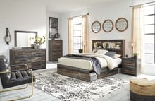 Ashley Bedroom 8 Piece King Bookcase Storage Bed Set B211-31-36-46-69-56-60-2-B100-14