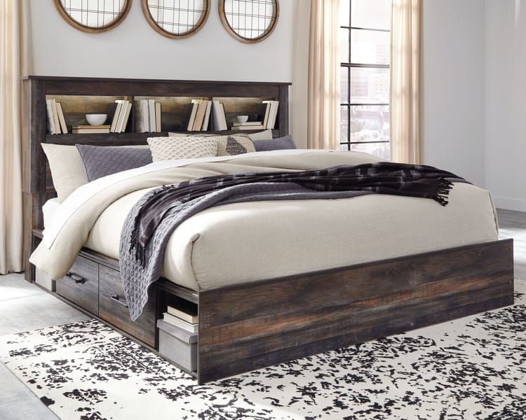 Ashley Bedroom 8 Piece King Bookcase Storage Bed Set B211-31-36-46-69-56-60-2-B100-14