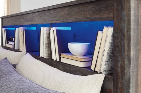 Ashley Bedroom Queen Bookcase Bed with 4 Side Drawers B211-65-54-60-2-B100-13