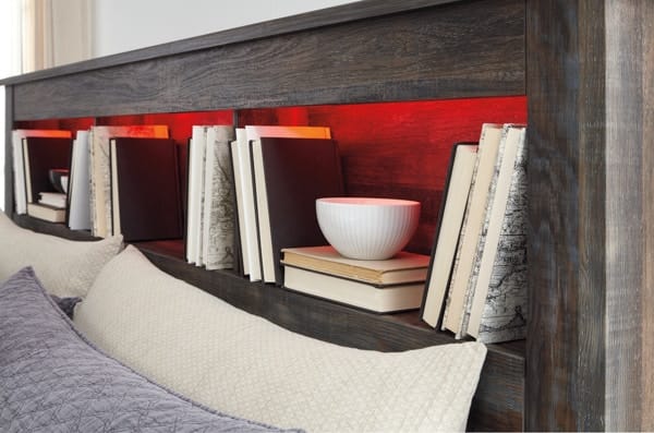 Ashley Bedroom Queen Bookcase Bed with 4 Side Drawers B211-65-54-60-2-B100-13