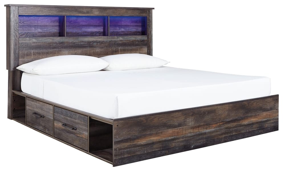 Ashley Bedroom King Bookcase Bed With 4 Storage Drawers B211-69-56-60-2-B100-14