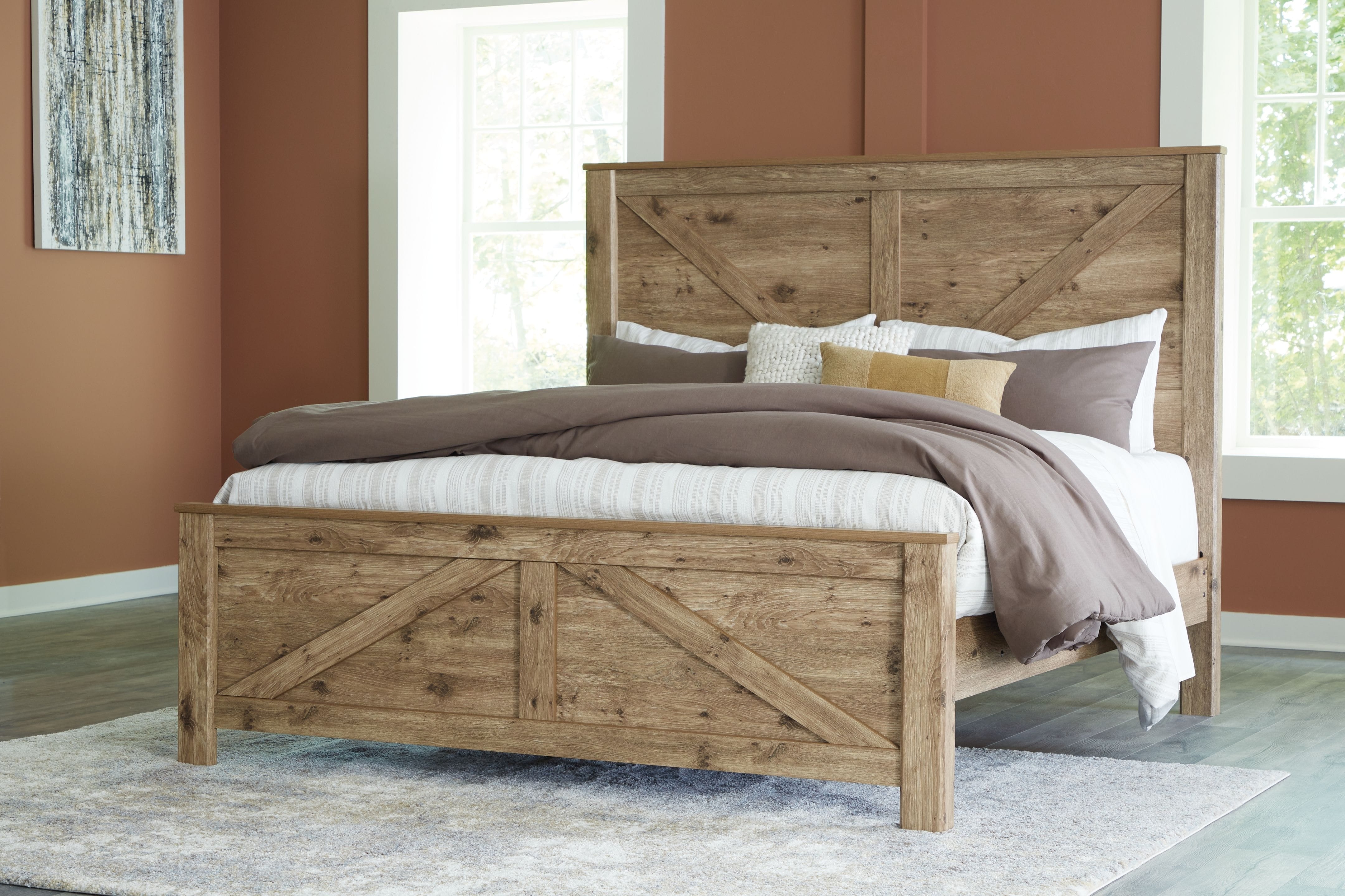 Ashley Bedroom King Crossbuck Panel Bed B2119-158-...