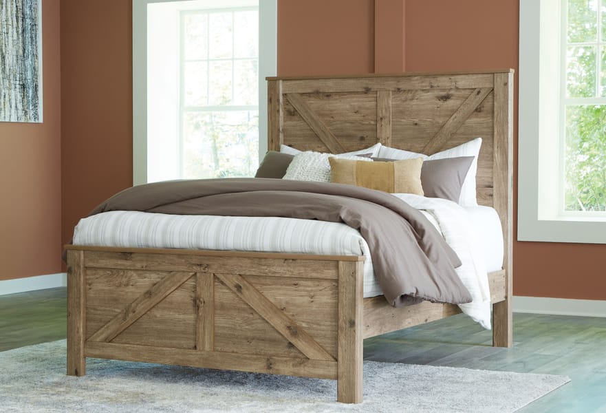 Ashley Bedroom 8 Piece King Crossbuck Panel Bed Set B2119-231-36-245-158-156-97-92-2