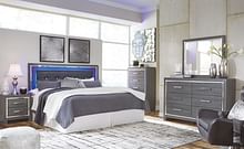 Ashley Bedroom 6 Piece King Upholstered Panel Bedroom Set B214-31-36-46-58-B100-66-92