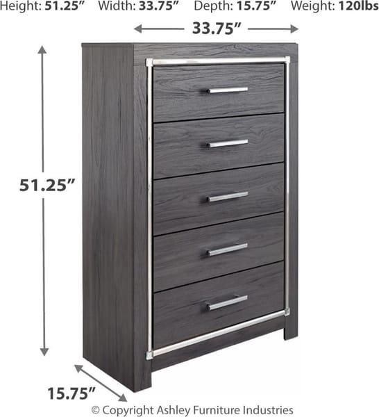 Ashley Bedroom 6 Piece King Upholstered Panel Bedroom Set B214-31-36-46-58-B100-66-92