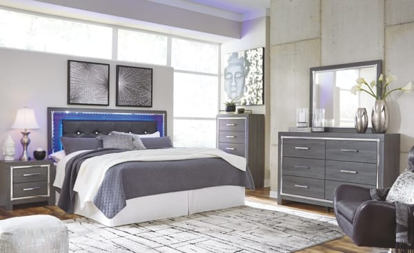 Ashley Bedroom 5 Piece King Upholstered Bedroom Set B214-31-36-58-B100-66-92