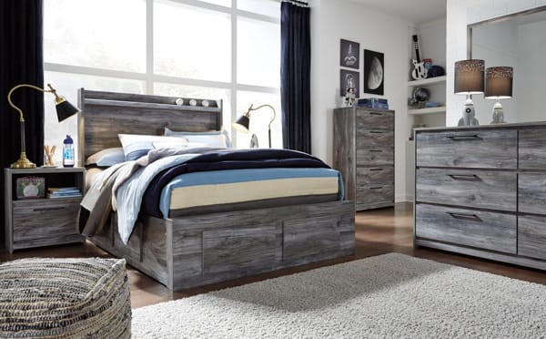 Ashley Bedroom Full Panel Bed with 6 Storage Drawers B221-87-84S-50-2-B100-12