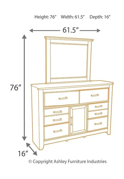 Ashley Bedroom 6 Piece Queen Panel Bedroom Set B251-31-36-46-57-54-98