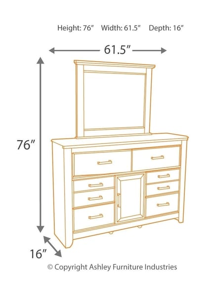 Ashley Bedroom 5 Piece Queen Panel Bedroom Set B251-31-36-57-54-98