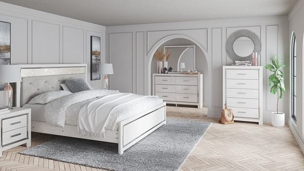 Altyra 5 Piece King Panel Bedroom - White Altyra 5 Piece King Panel Bedroom - White