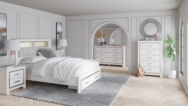 Ashley Bedroom Queen Panel Bookcase Bed with Footboard Storage B2640-65-54S-95-B100-13