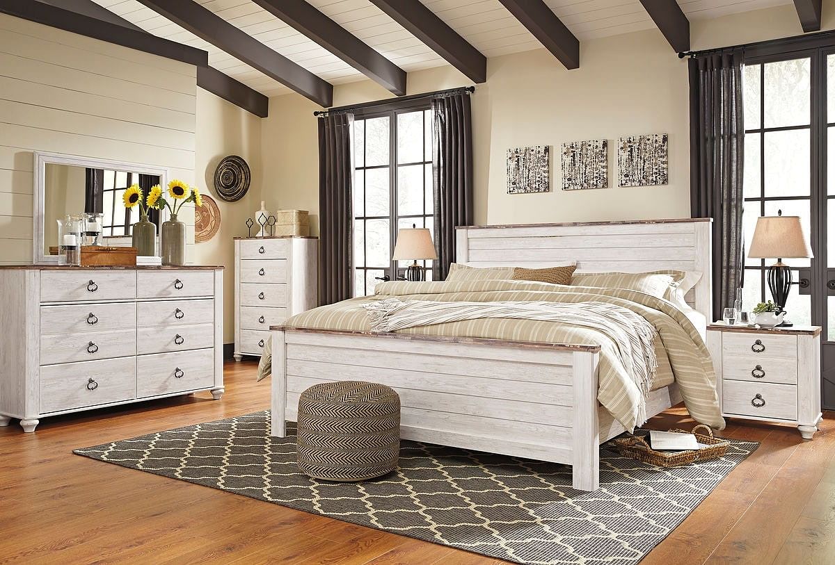 Ashley Bedroom 6 Piece California King Panel Bedroom Set B267-31-36-46-58-56-94