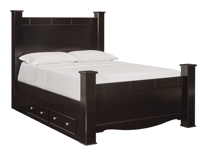 Ashley Bedroom Queen Poster Bed with Side Storage B2711-67-98-64-61-50