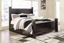 Ashley Bedroom King Poster Bed with Side Storage B2711-68-99-66-61-50