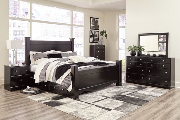 Ashley Bedroom King Poster Bed with Side Storage B2711-68-99-66-61-50