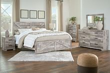 Ashley Bedroom 7 Piece King Crossbuck Panel Bed Set B3487-31-36-44-72-97-92-2