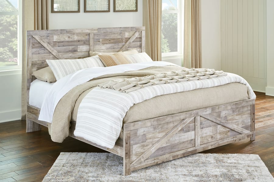 Ashley Bedroom King Crossbuck Panel Bed B3487-72-97