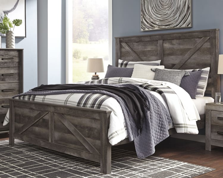 Ashley Bedroom 7 Piece King Crossbuck Panel Bed Set B440-31-36-58-56-99-92-2