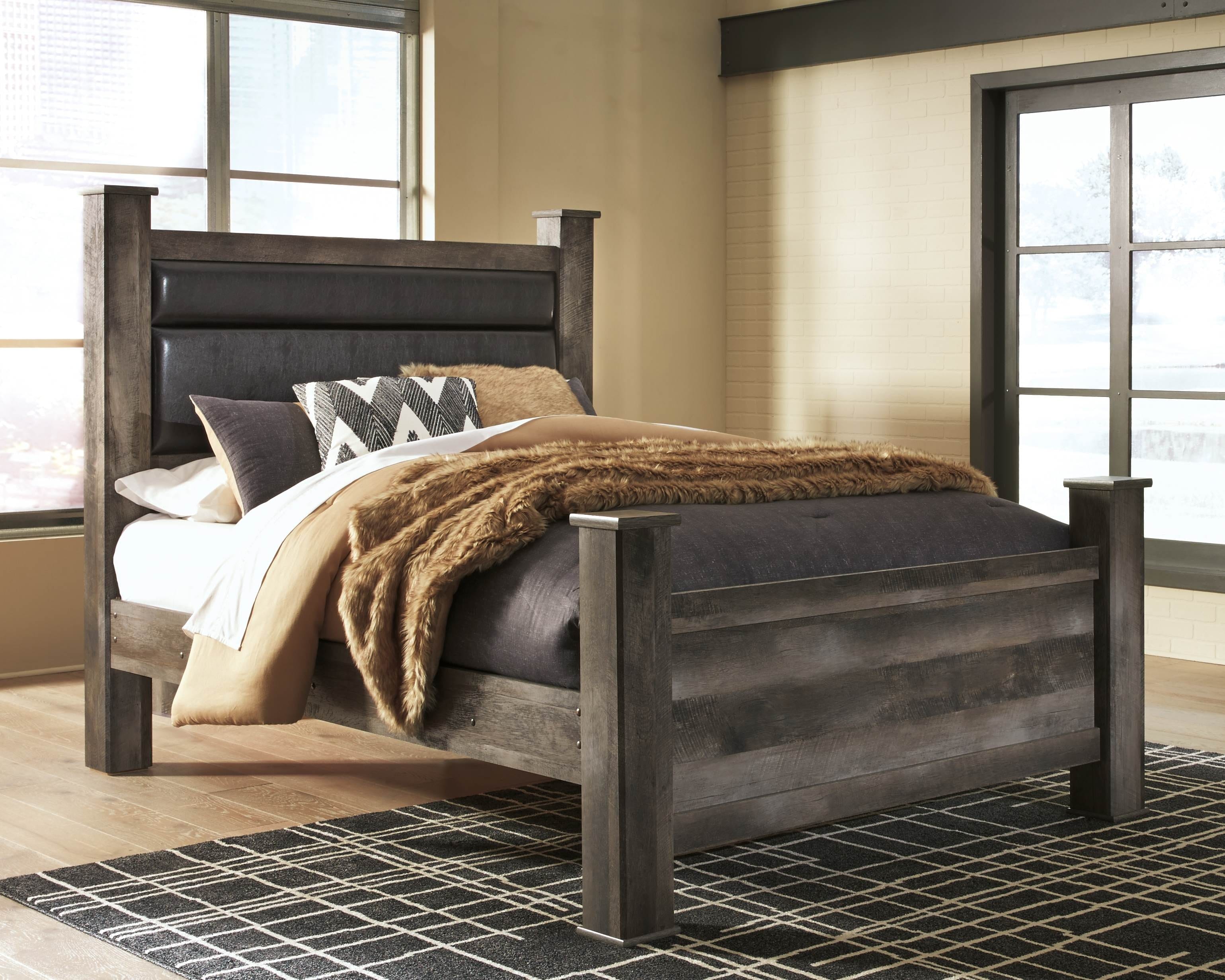 Ashley Bedroom Queen Upholstered Poster Bed B440-67N-64-98-62