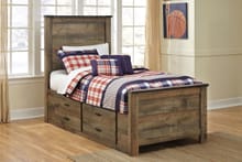 Ashley Bedroom Twin Panel Bed with 2 Storage Drawers B446-53-52-50-B100-11