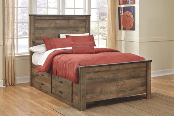 Ashley Bedroom Full Panel Bed with 2 Storage Drawers B446-87-84-50-B100-12