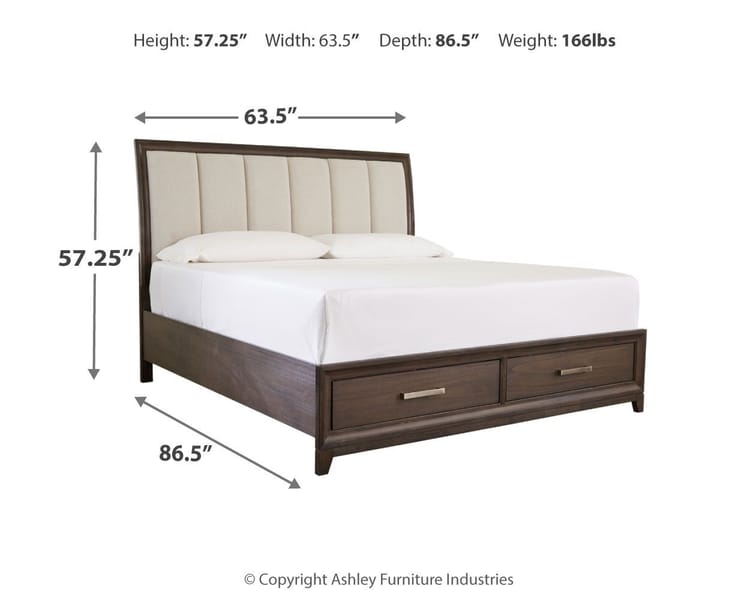 Ashley Bedroom Queen Panel Bed with 2 Storage Drawers B497-57-54S-96