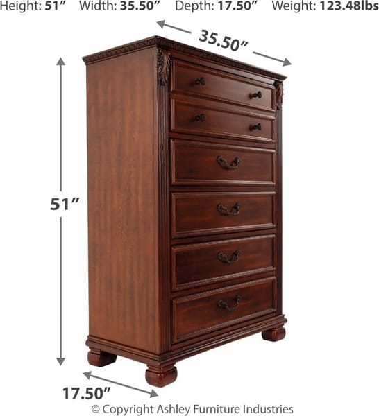 Ashley Bedroom 6 Piece California King Panel Bedroom Set B526-31-36-46-58-56-94