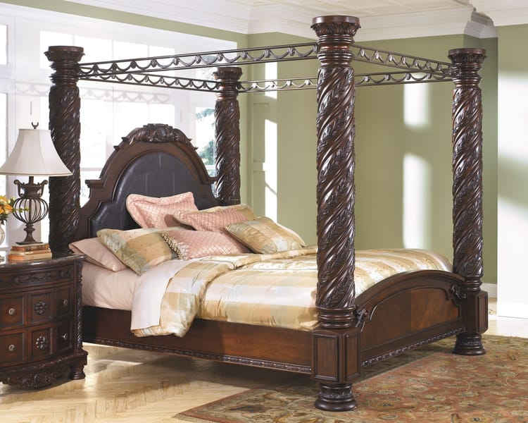 Ashley Bedroom 10 Piece King Poster Bed With Canopy Set B553-131-36-46-172-151-162-150-199-193-2