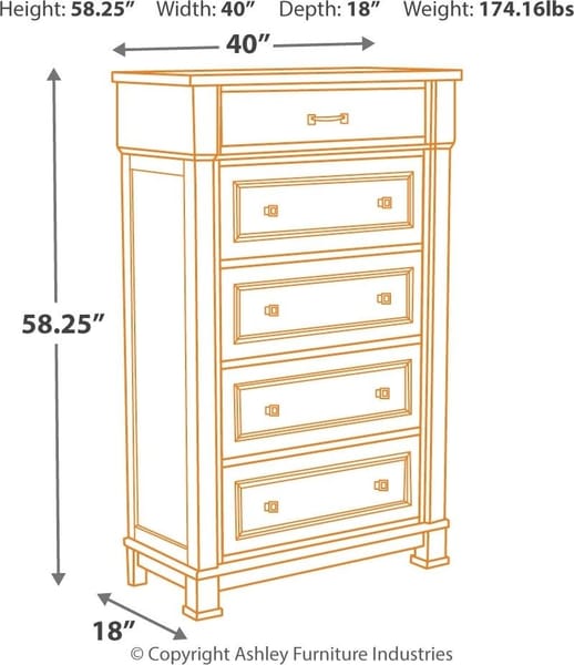 Ashley Bedroom 6 Piece King Panel Bed Set B642-31-36-46-58-56-97
